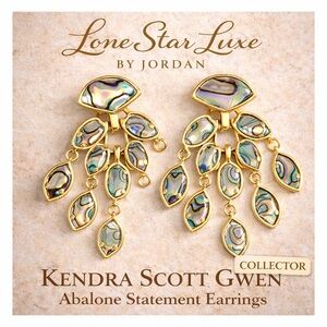 Kendra Scott Gwen Abalone Statement Earrings Rare/Retired/HTF Collector Piece